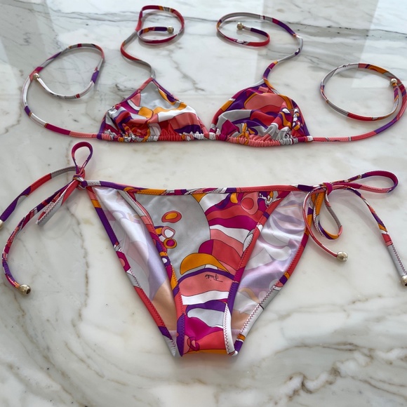 EMILIO PUCCI PINK MULTI BIKINI SIZE IT 42 / US 8 - Picture 4 of 16